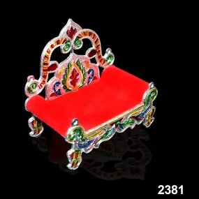 2381 Ladoo Bal Gopal Small Sinhasan for Pooja Mandir Krishna Sofa Asan