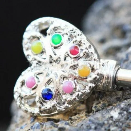 316L Stainless Steel Rainbow Key Nipple Bar