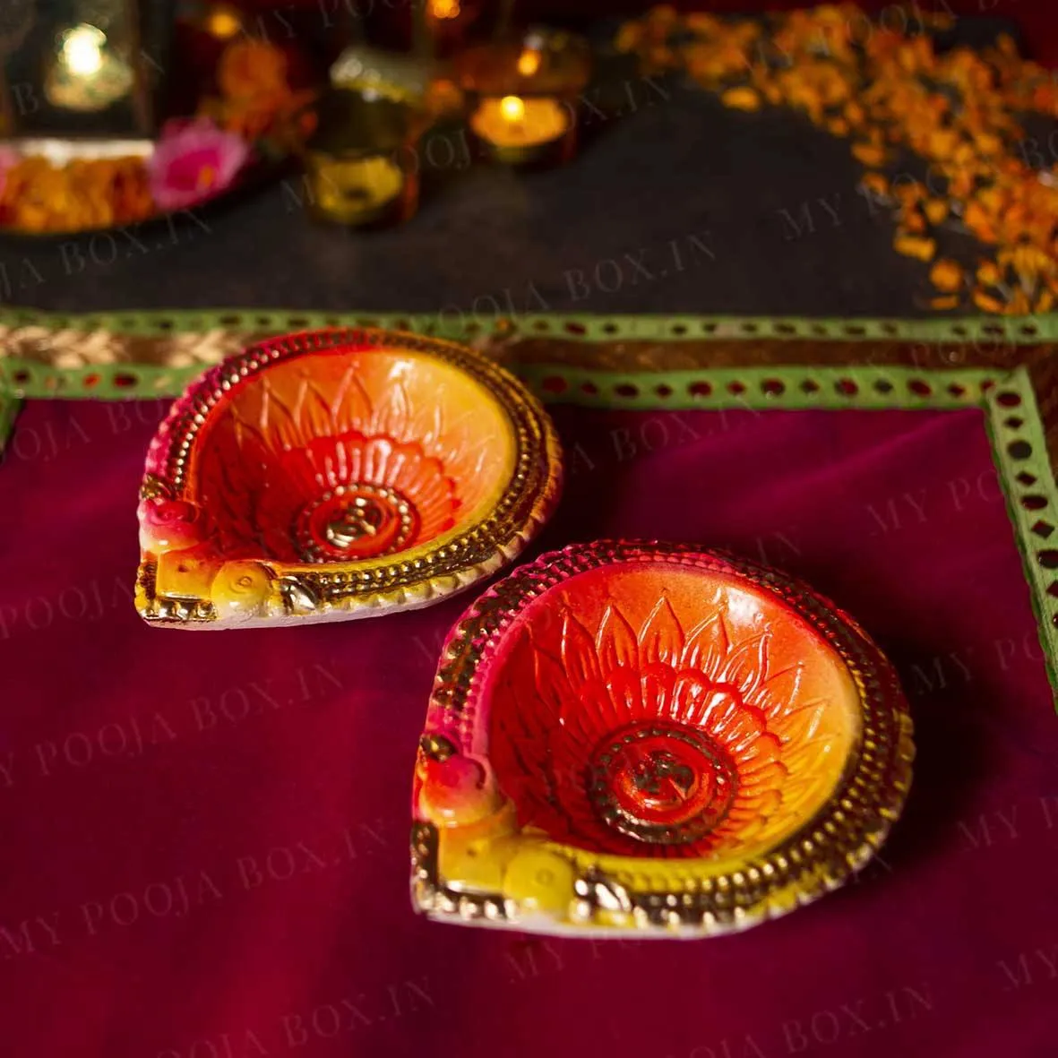 6INCH Artistic Eco Friendly Diya (Set of 2)