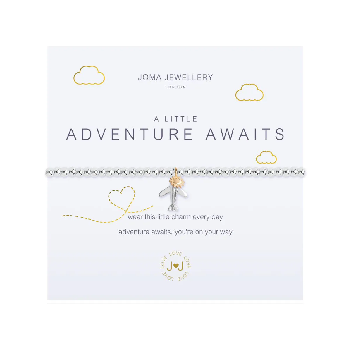 A Little 'Adventure Awaits' Bracelet | Silver & Yellow Gold Plated