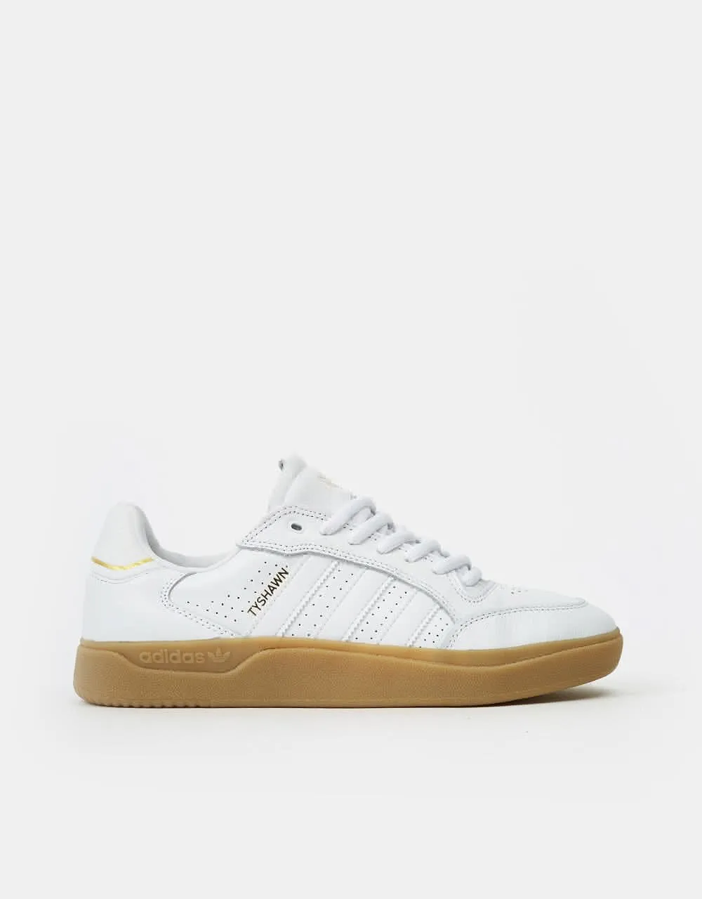 adidas Tyshawn Low Skate Shoes - White/White/Gum