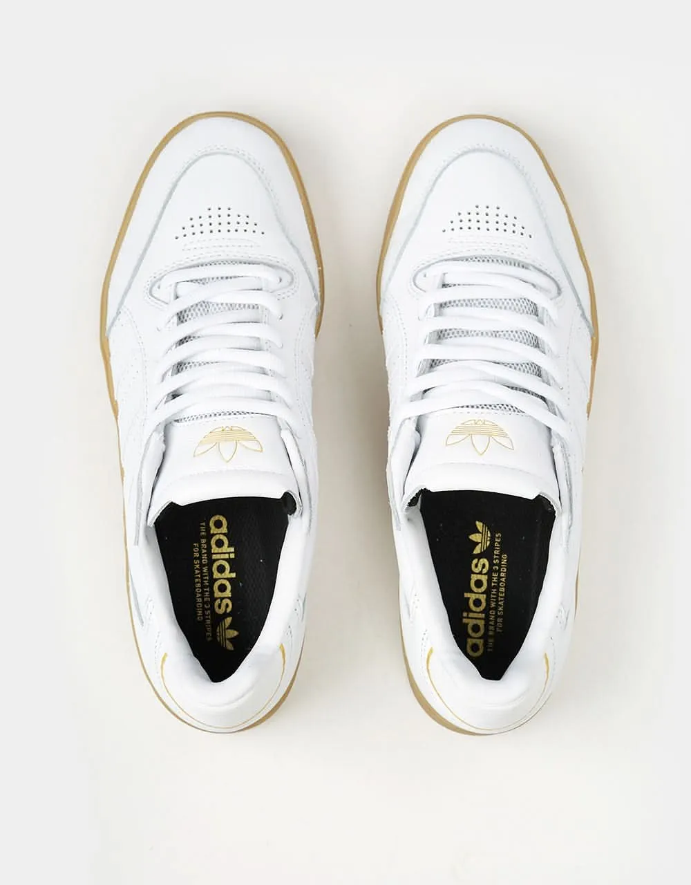 adidas Tyshawn Low Skate Shoes - White/White/Gum