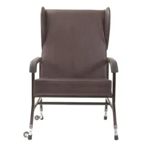 Adjustable Metal Framed Chair with Wings - Extra Wide - Brown Vinyl