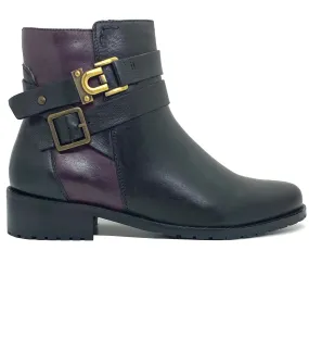 Andare Bretta Ladies Two Tone Buckle Trim Ankle Boot