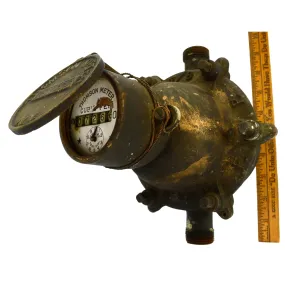 Antique BRASS/BRONZE THOMSON WATER METER #1657355 w/ Porcelain Dial BROOKLYN, NY