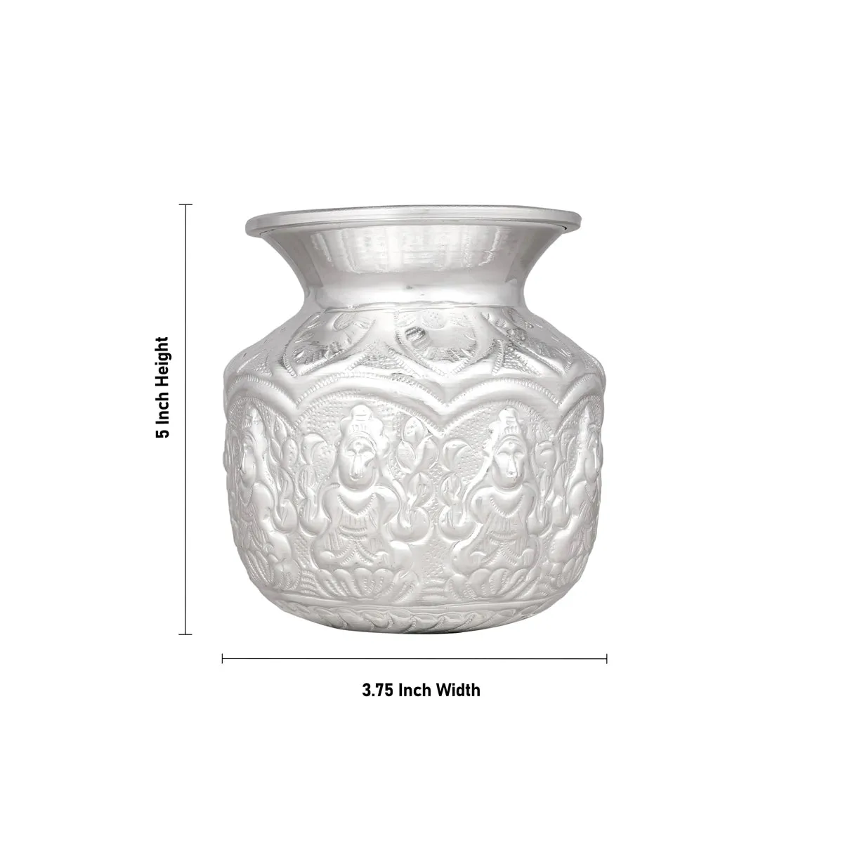 Ashtalakshmi Chombu - 5 x 3.75 Inches | German Silver Lota/ Ashtalakshmi Kalasam for Pooja/ 200 Gms Approx