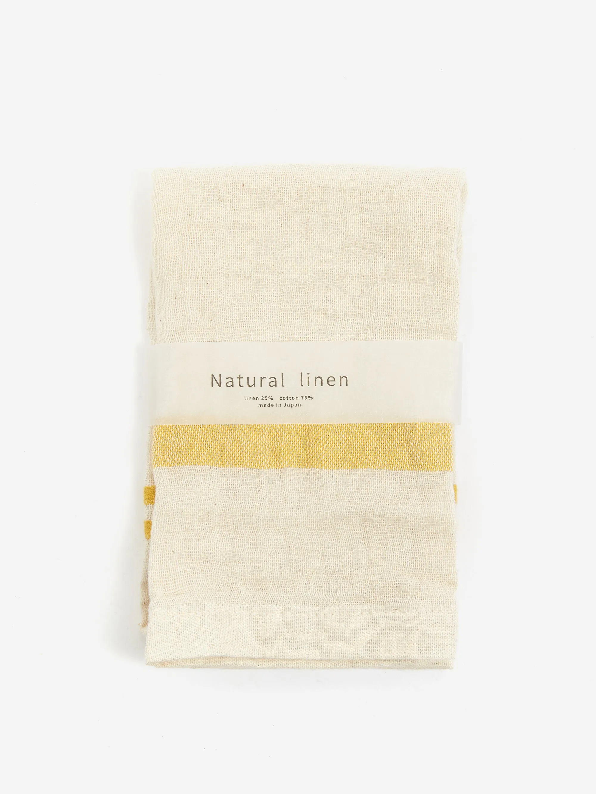 AXCIS Natural Linen Japanese Handtowel - Yellow