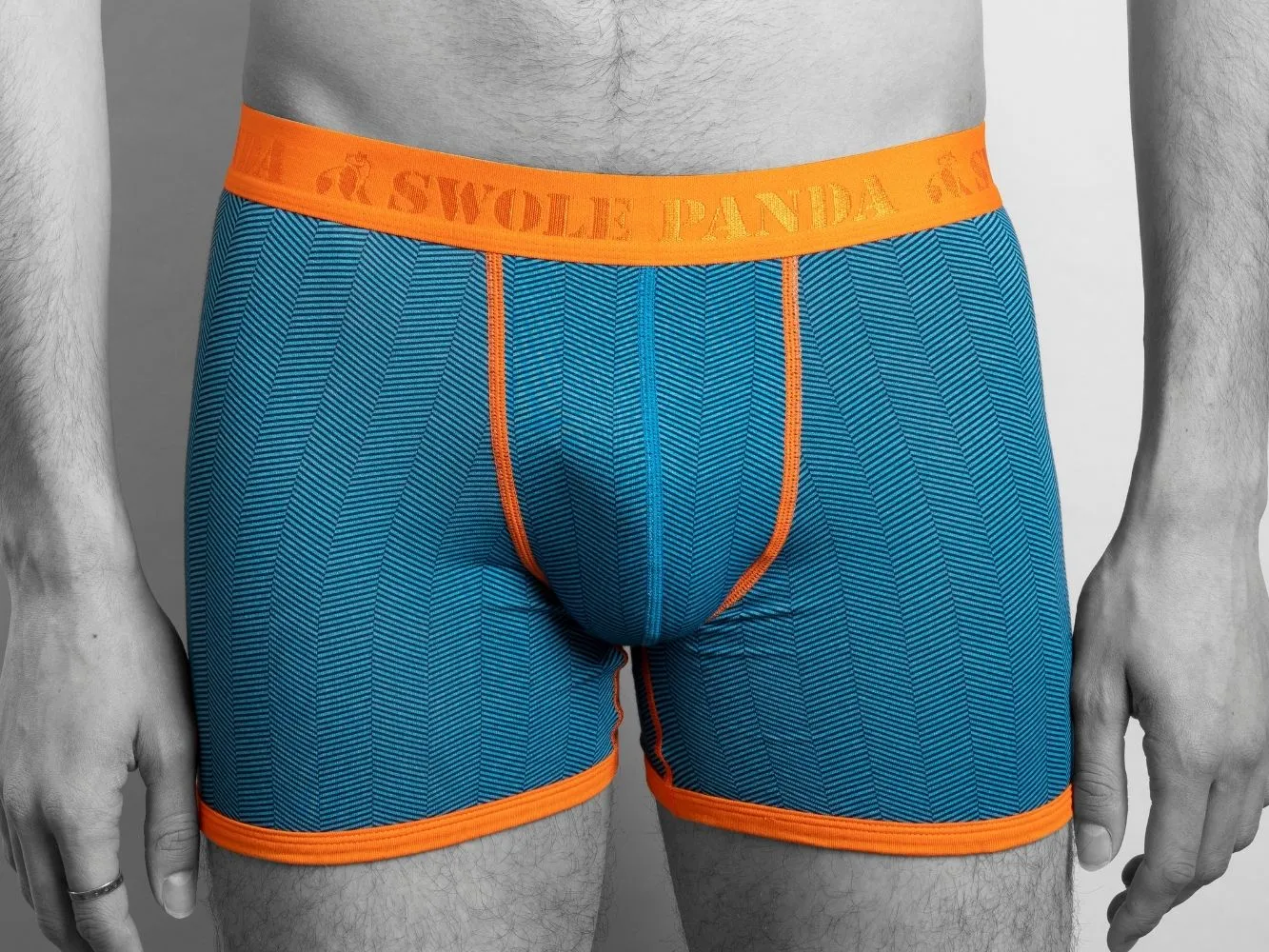 Bamboo Boxers - Blue Herringbone