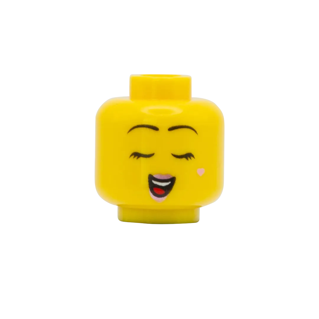 Big Grin / Closed Eyes Singing - LEGO Minifigure Head