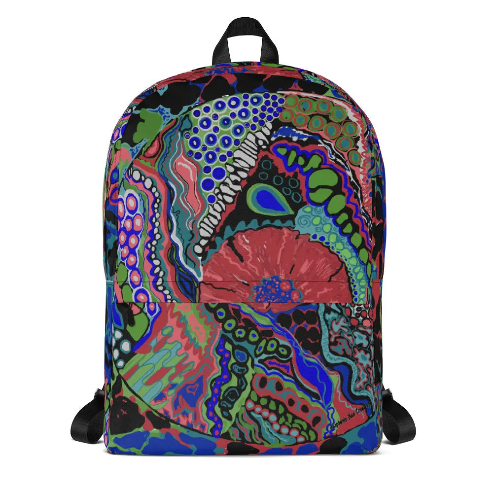 Bright Bold Colorful Mandala Flower Backpack Girl Women Teen Fun Fashion Trendy Unique Gifts