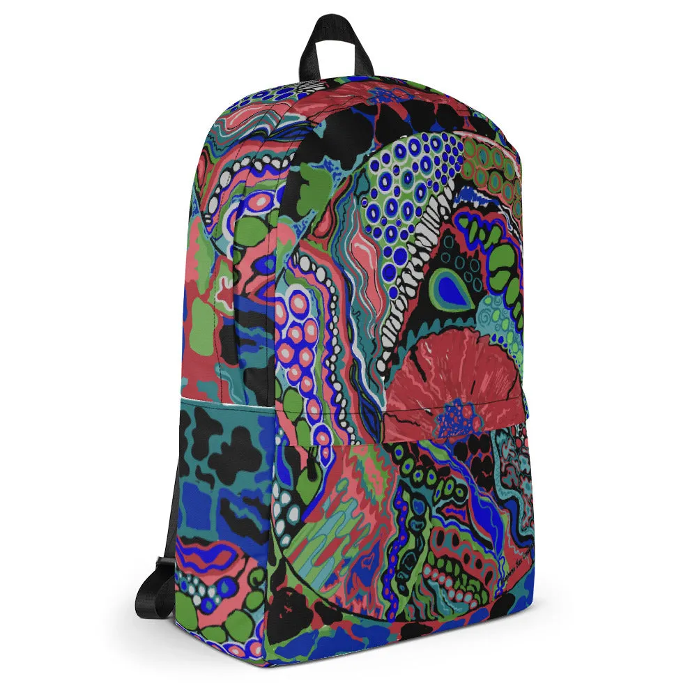 Bright Bold Colorful Mandala Flower Backpack Girl Women Teen Fun Fashion Trendy Unique Gifts