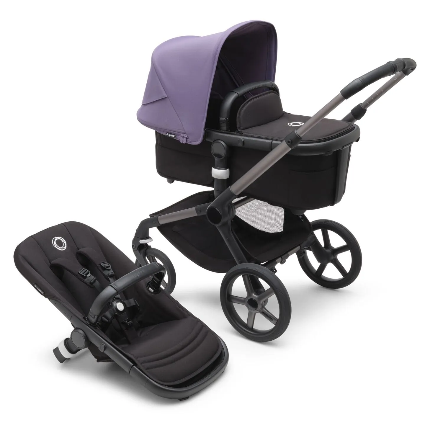 Bugaboo Fox 5, Cabriofix i-Size and Base Travel System - Graphite/Midnight Black/Astro Purple