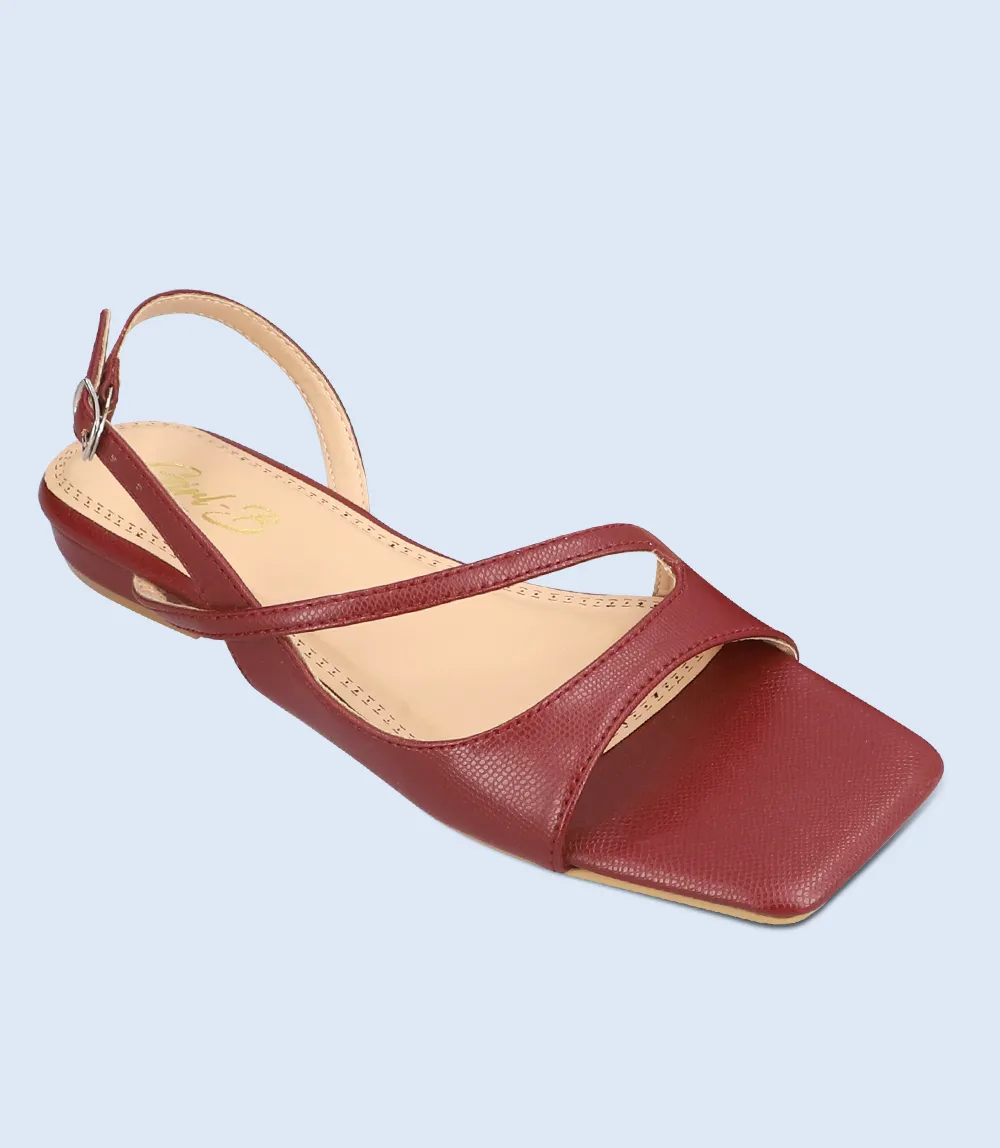 BW6304-MAROON-Women Casual Sandal