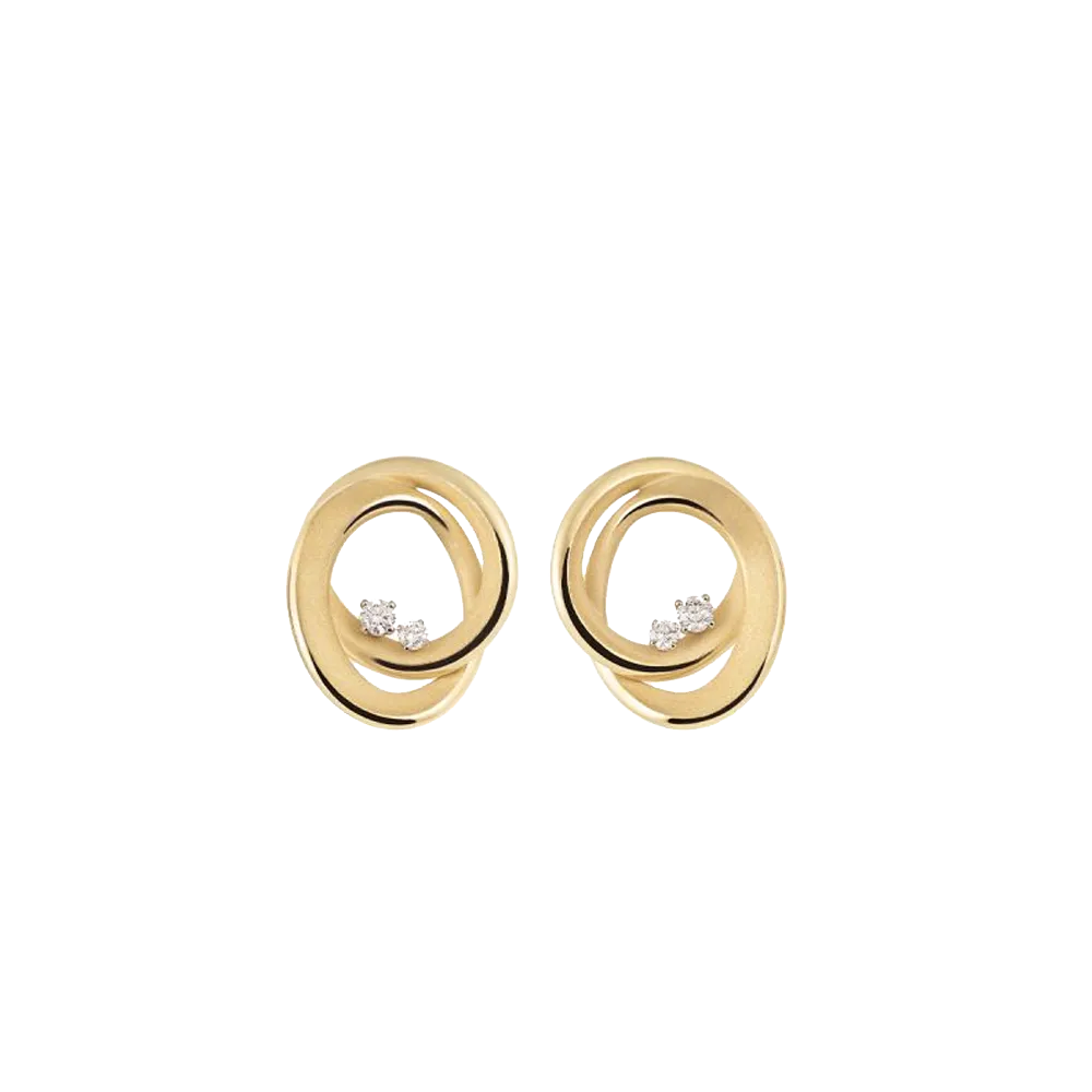 Cammilli Firenze Icon Earrings 18ct Yellow Sunrise Gold with Diamonds