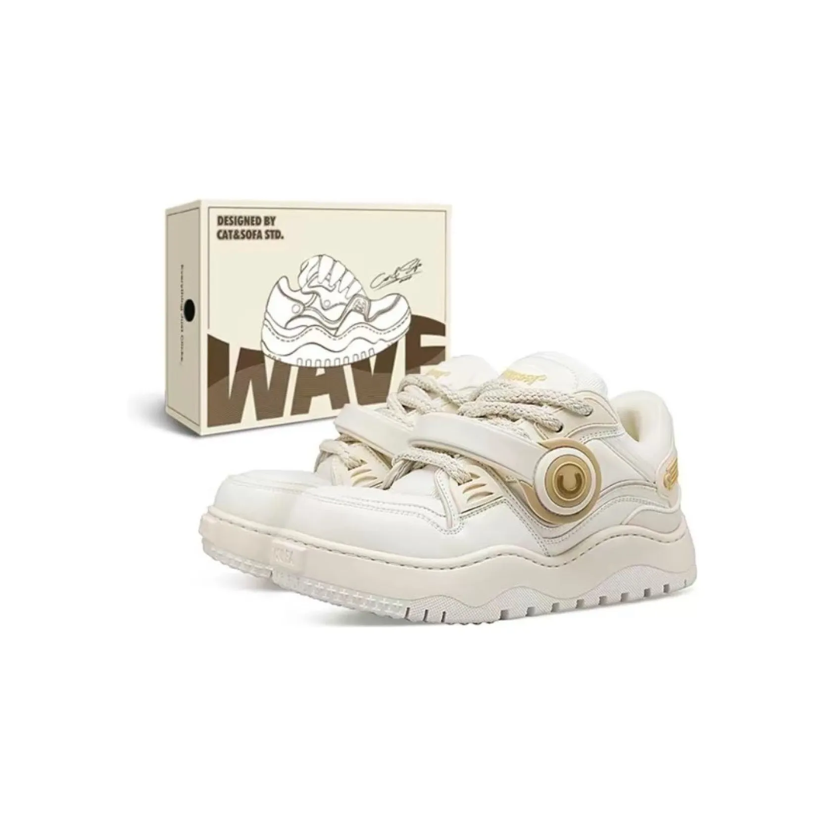 Cat & Sofa Headphone Shoes 'Cream White'