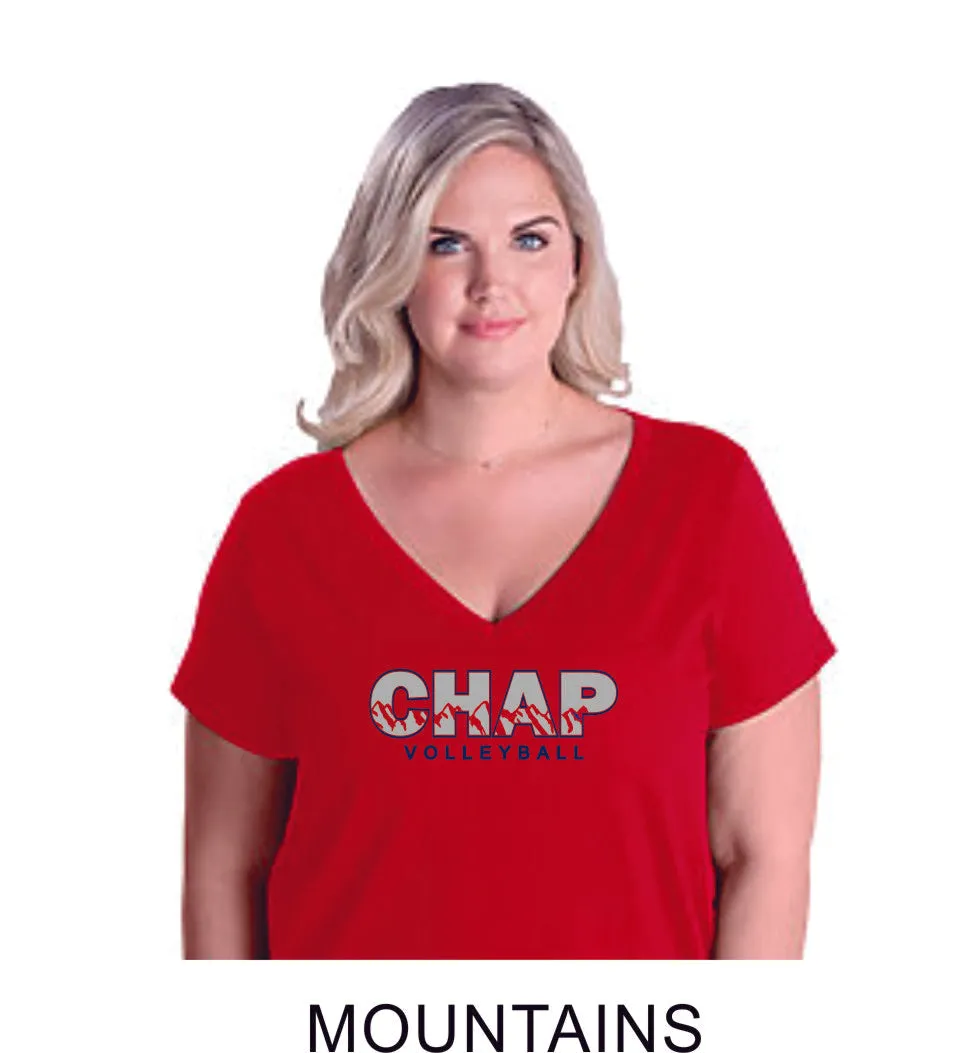 Chap Volleyball Curvy Ladies Tee in 4 Designs- Matte or Glitter