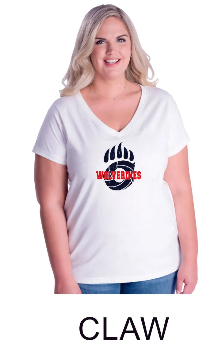 Chap Volleyball Curvy Ladies Tee in 4 Designs- Matte or Glitter