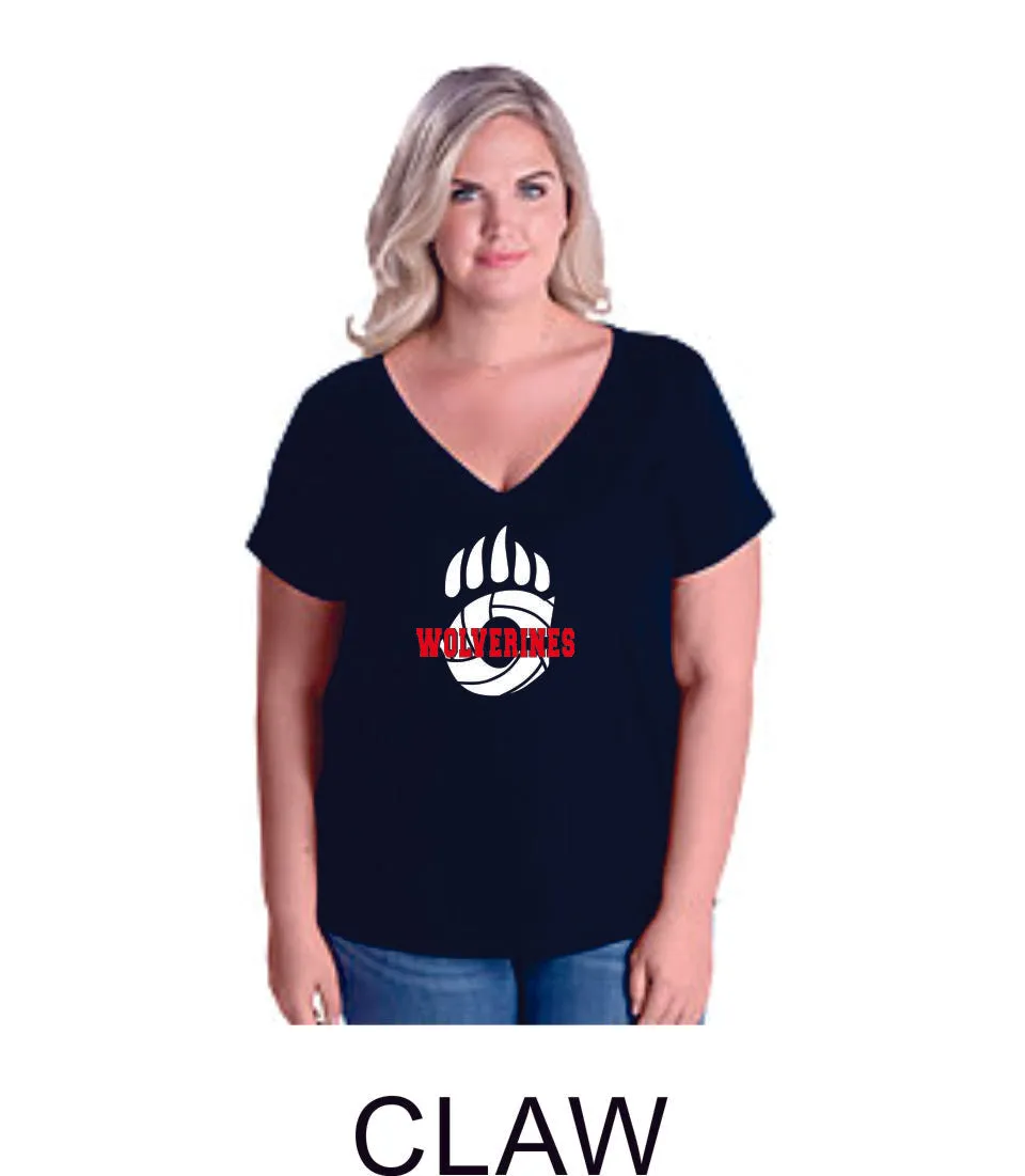 Chap Volleyball Curvy Ladies Tee in 4 Designs- Matte or Glitter