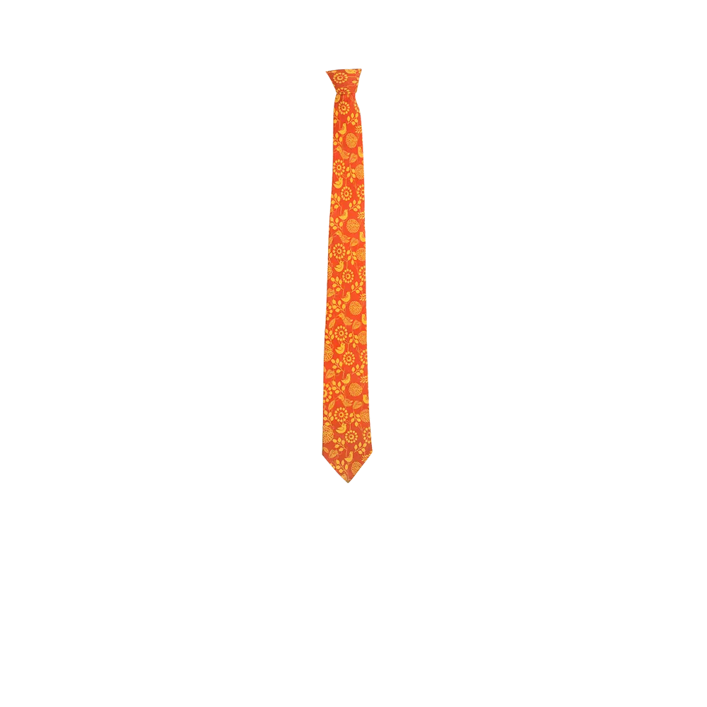 Chokore Orange & Red Silk Tie - Indian at Heart line