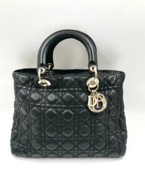 Christian Dior Black Large Lady Dior Tote Handbag