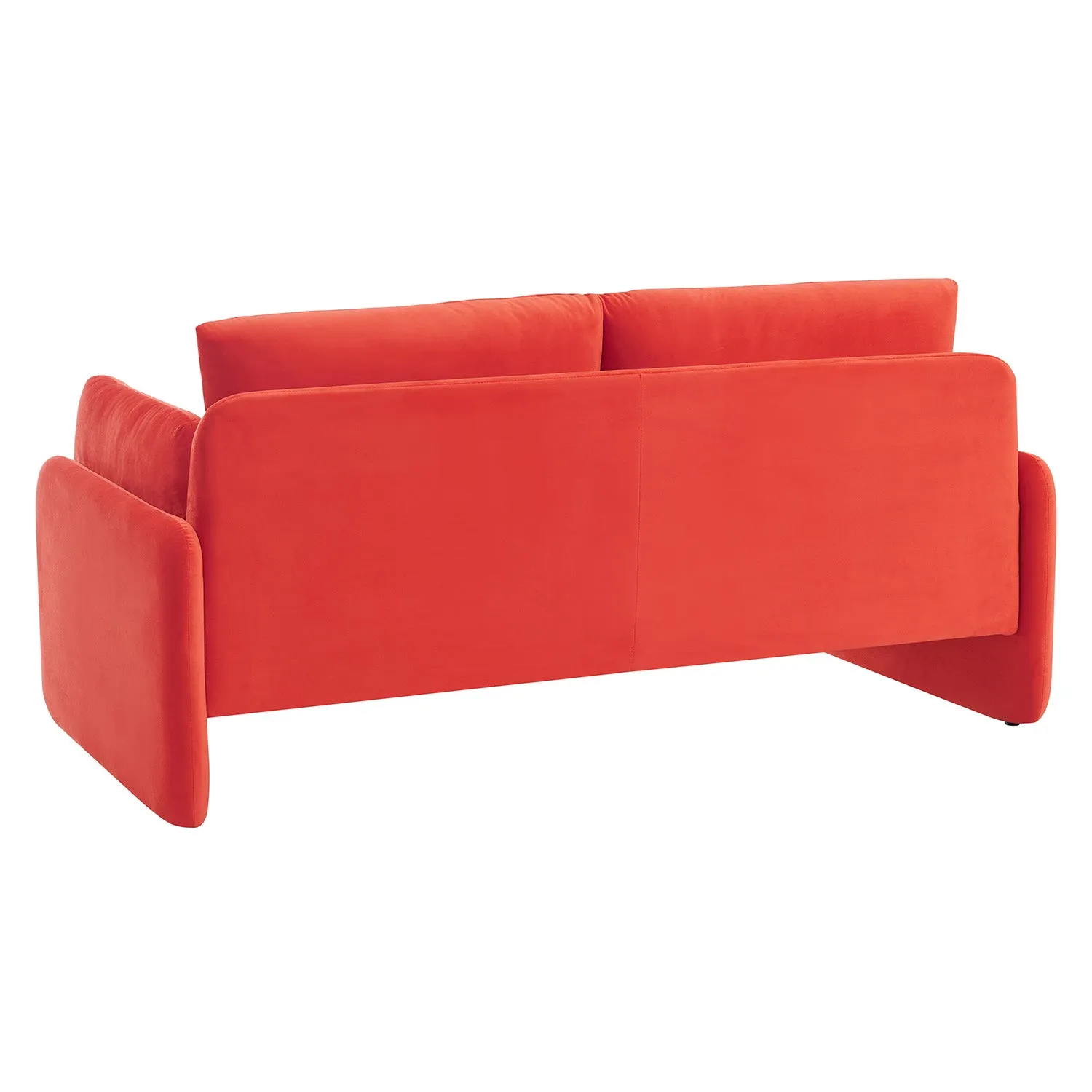 Clapham 2-Seater Flaming Orange Velvet Fabric Sofa