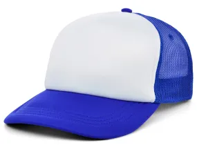 Crowns By Lids Screen Foam Trucker Cap - White/Royal Blue