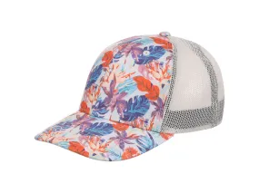 Crowns By Lids Tropical Trucker Cap - Ivory/Blue/Orange