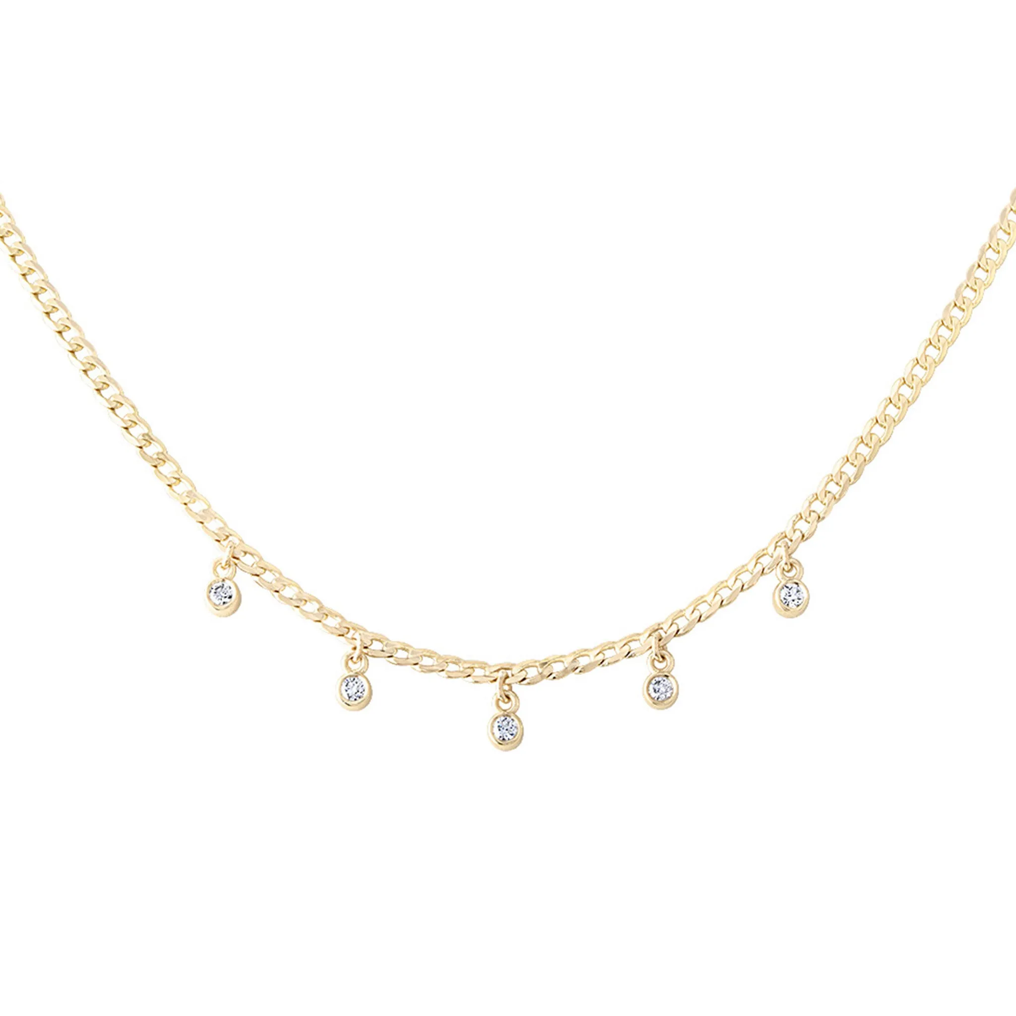 Diamond Dangle Cuban Chain Necklace