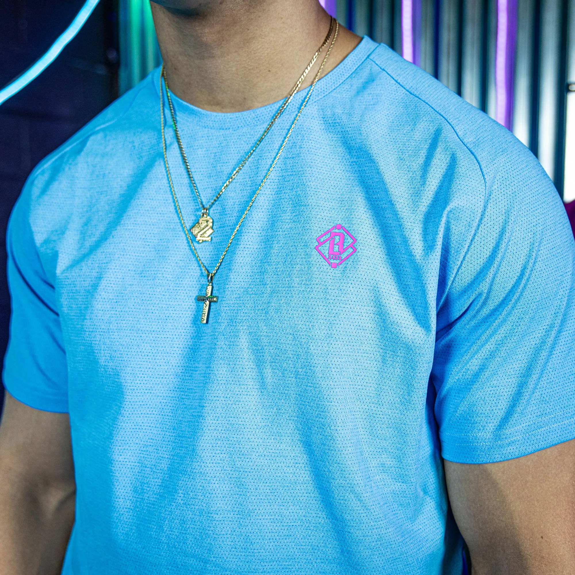 Diamond Tech Youth Tee - Cotton Candy Blue