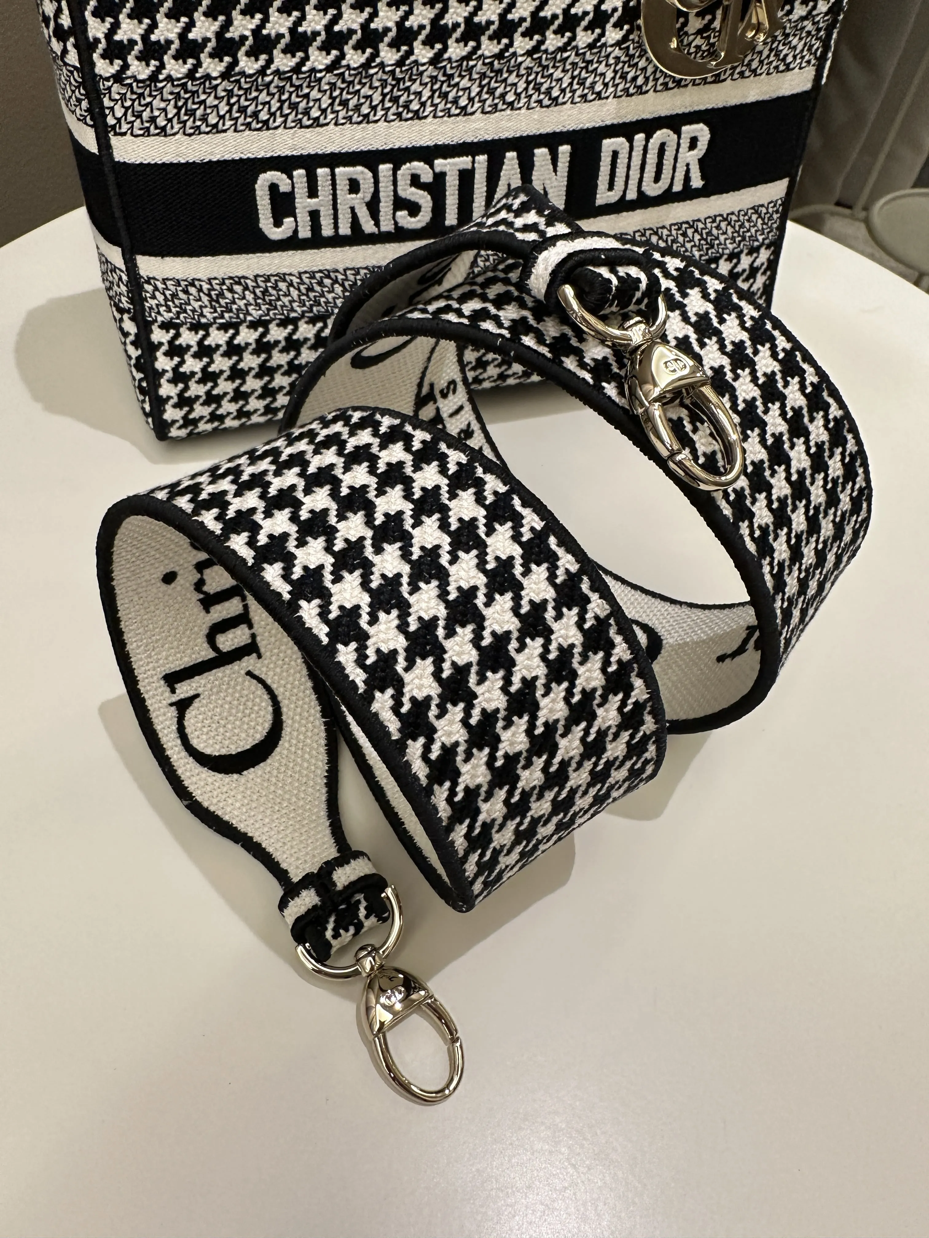 Dior Lady Dior Lite Houndstooth Embroidery