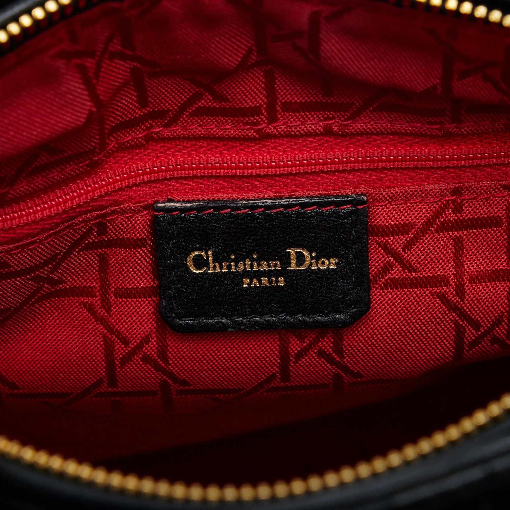 Dior Lady Dior Medium Black Cannage Quilted Leather