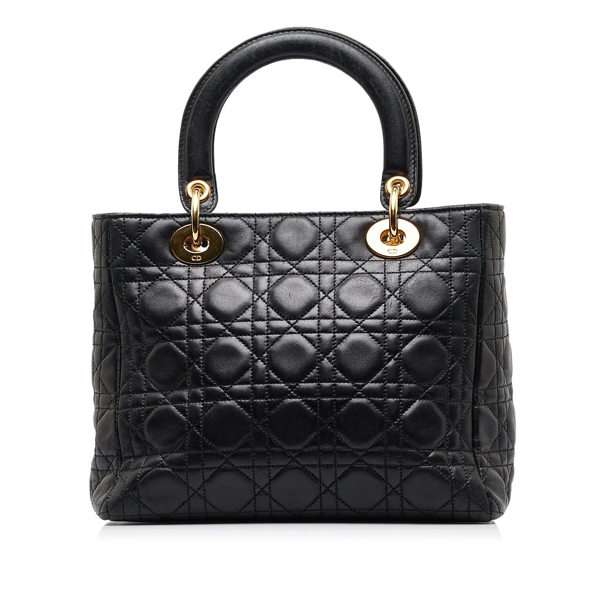 Dior Lady Dior Medium Black Cannage Quilted Leather