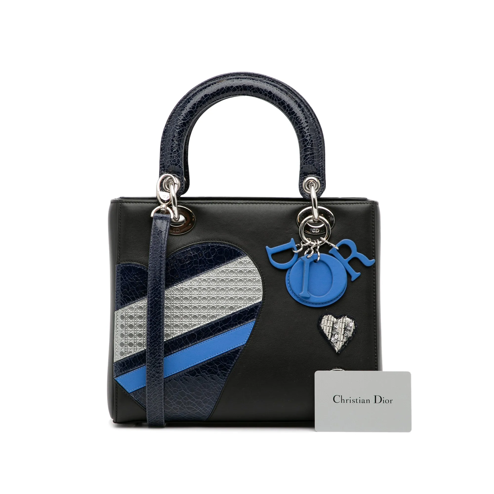 Dior Lady Dior Patchwork Medium Black Leather