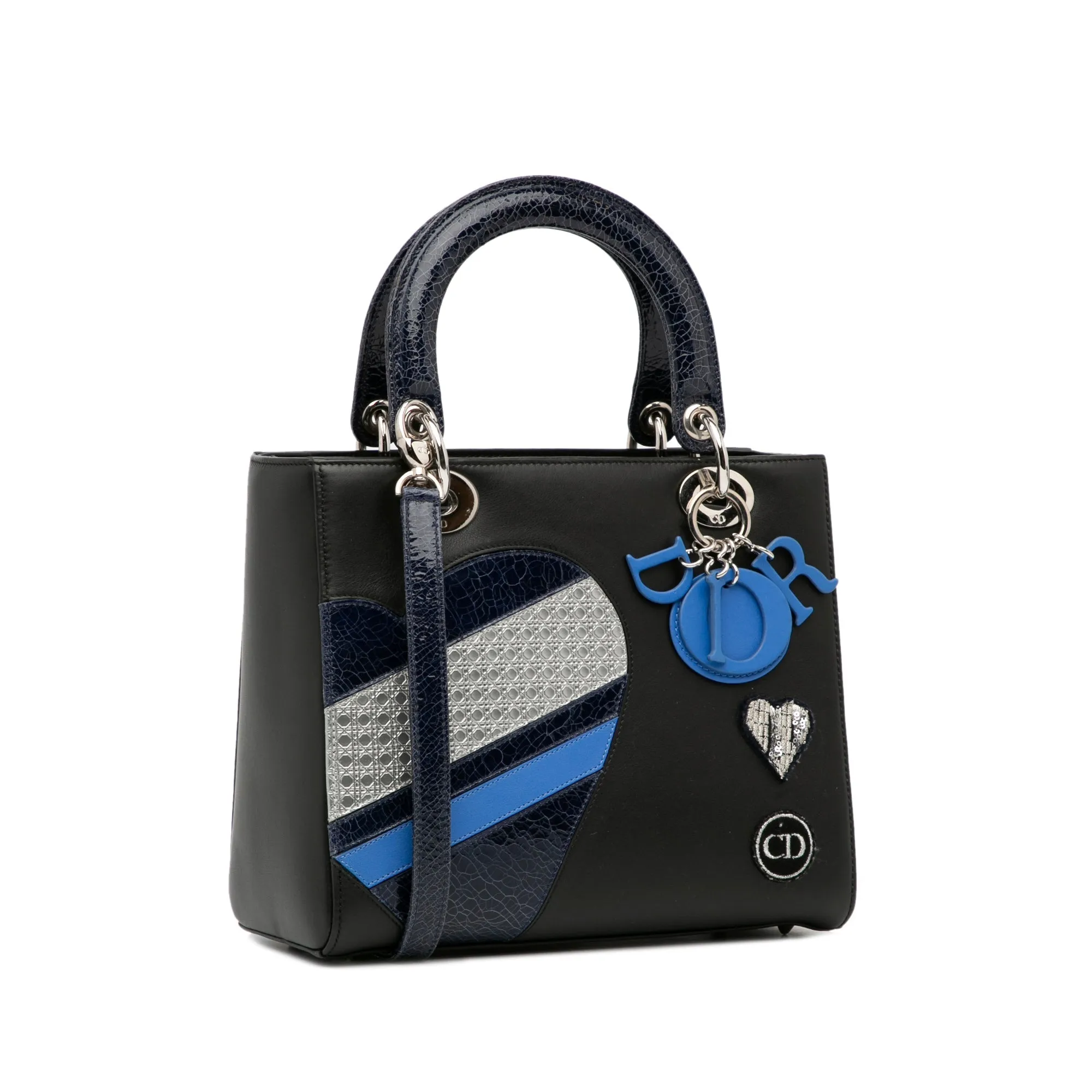 Dior Lady Dior Patchwork Medium Black Leather