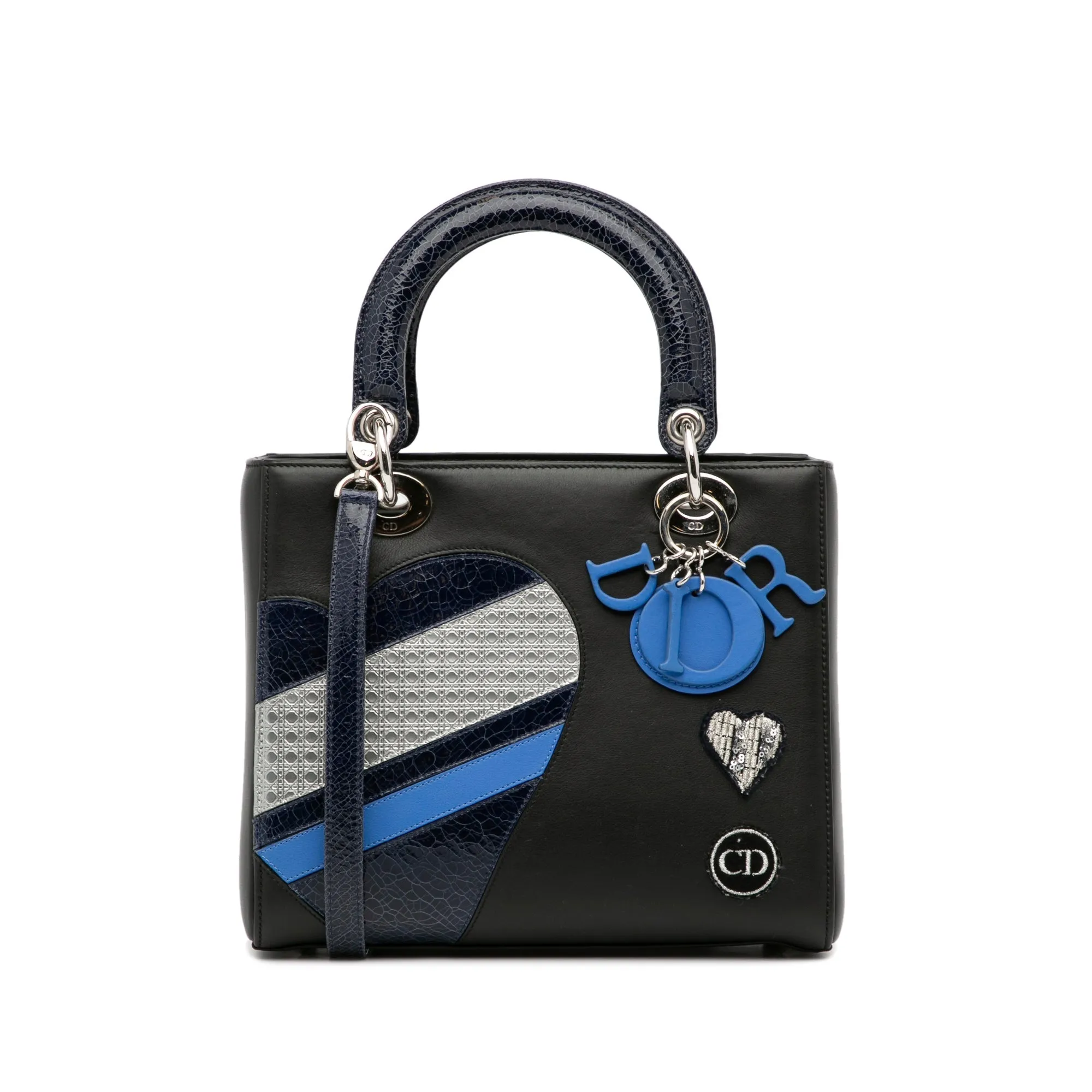 Dior Lady Dior Patchwork Medium Black Leather