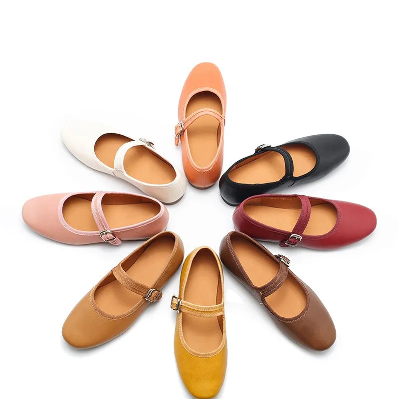 Dwarves Handmade Leather Womens Michaela Mary Jane Flats in 9 Colors