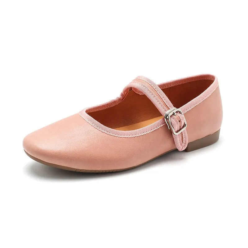 Dwarves Handmade Leather Womens Michaela Mary Jane Flats in 9 Colors