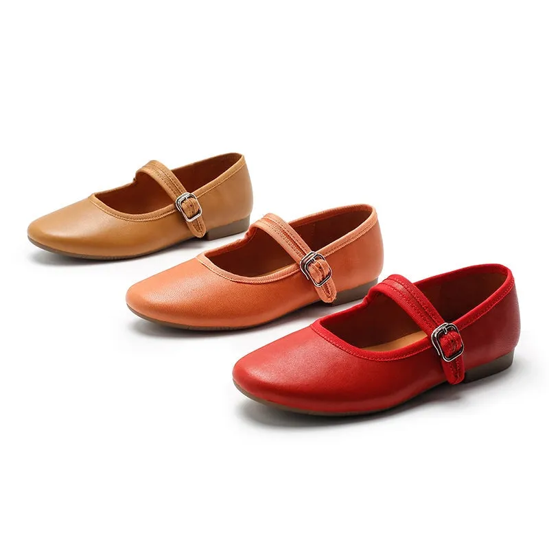 Dwarves Handmade Leather Womens Michaela Mary Jane Flats in 9 Colors