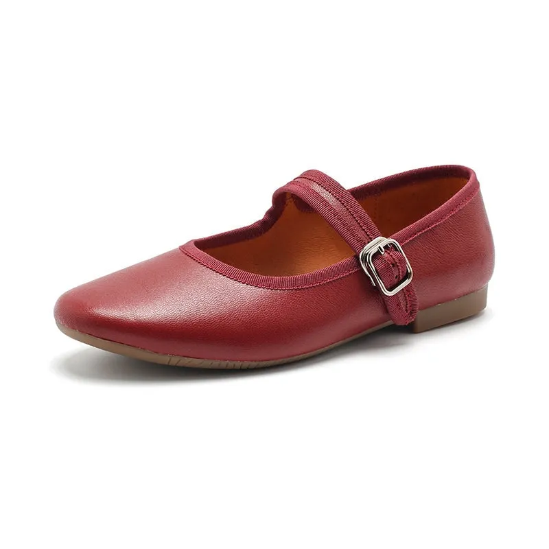 Dwarves Handmade Leather Womens Michaela Mary Jane Flats in 9 Colors