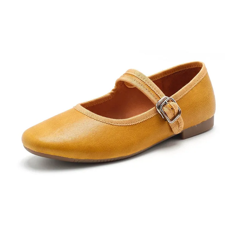 Dwarves Handmade Leather Womens Michaela Mary Jane Flats in 9 Colors