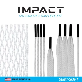 ECD Impact 12-Diamond Semi-Soft Goalie Mesh and Hero Strings Complete Stringing Kit