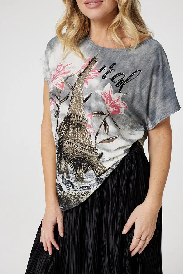 Eiffel Tower Graphic Relaxed Top