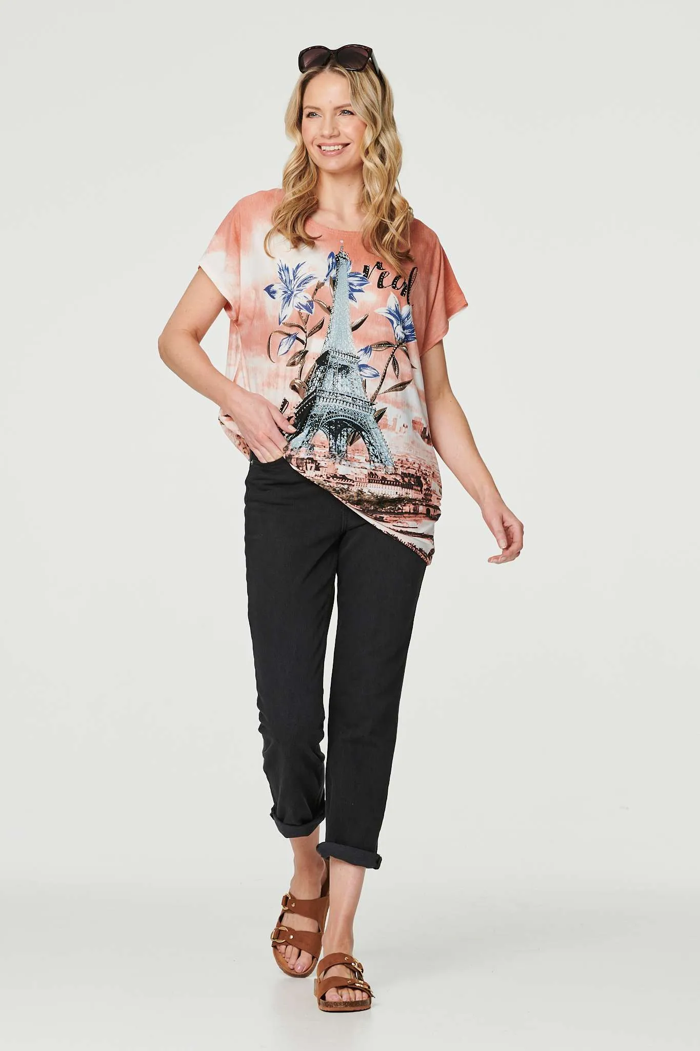 Eiffel Tower Graphic Relaxed Top