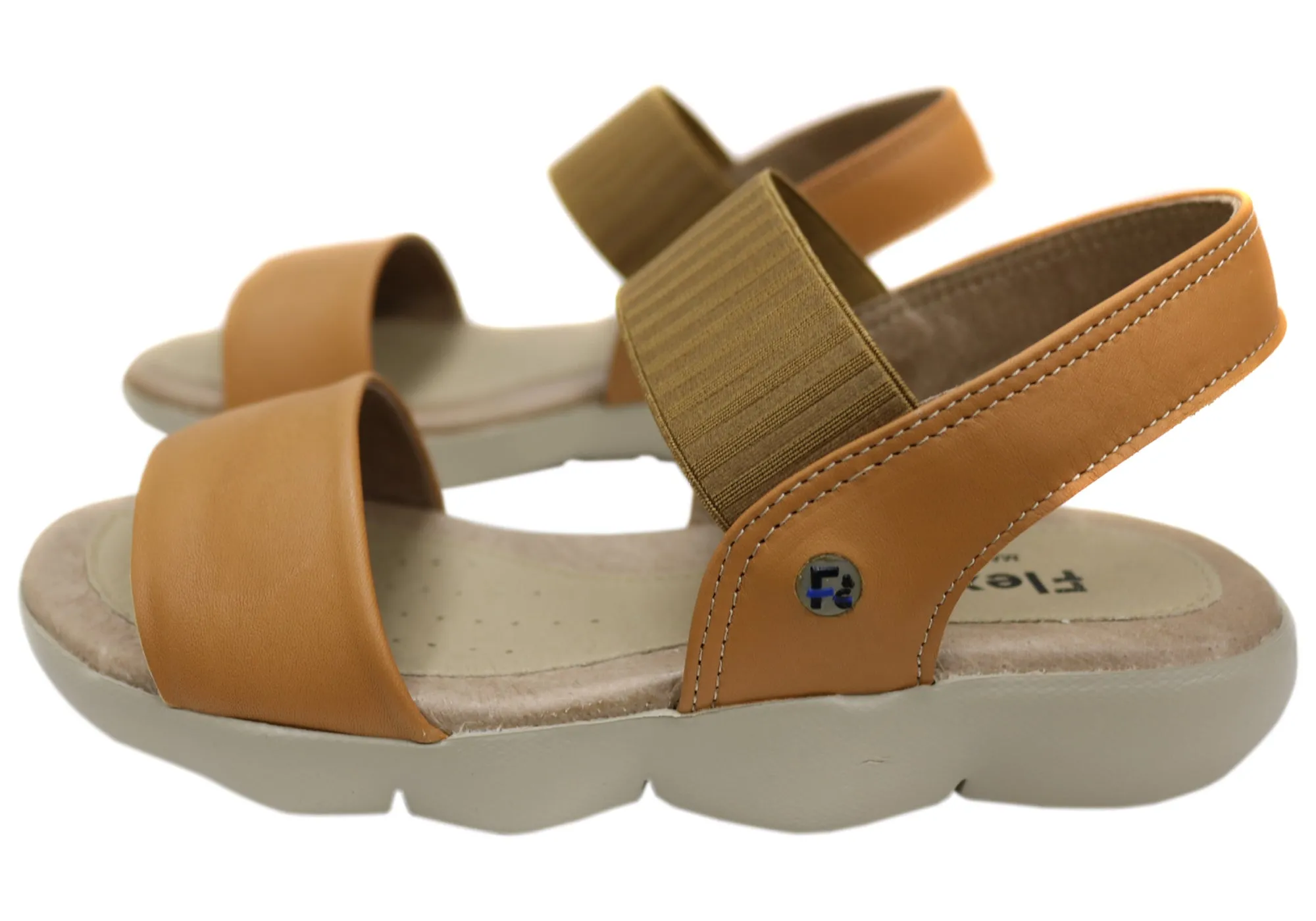 Flex & Go Lina Womens Comfortable Leather Sandals Made In Portugal