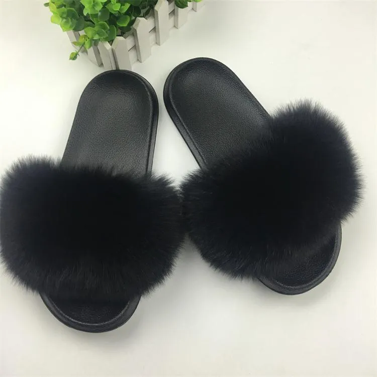 Fluffy Sliders Comfort Fur Furry Slippers