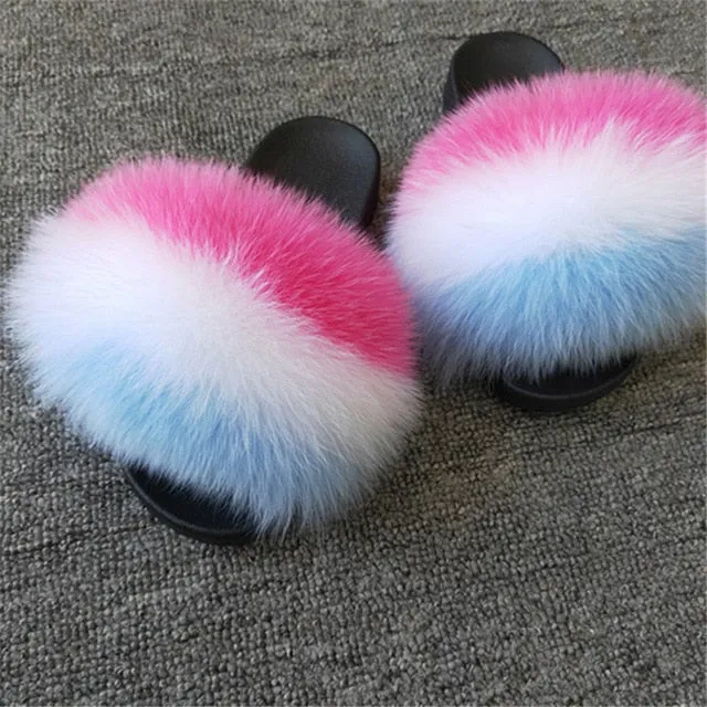 Fluffy Sliders Comfort Fur Furry Slippers