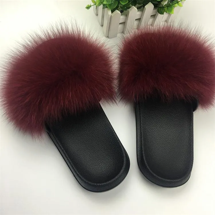 Fluffy Sliders Comfort Fur Furry Slippers