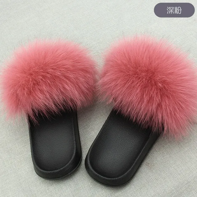 Fluffy Sliders Comfort Fur Furry Slippers