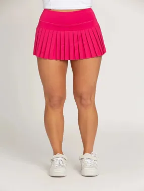 Gold Hinge Pleated Tennis Skirt - Hot Pink