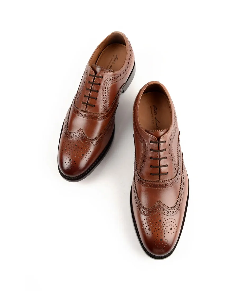 Goodyear Welted - Full Brogue Oxfords - Cognac